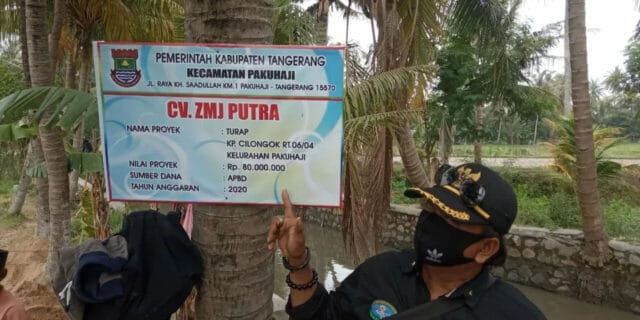 LSM Geram Banten Soroti Proyek Turap Irigasi di Pakuhaji, Kenapa?