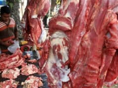 Harga Daging Sapi di Pasar Moderen Angso Duo Jambi naik Hingga Mencapai Rp 150 ribu/Kilogram menjelang Idul Fitri 2023.