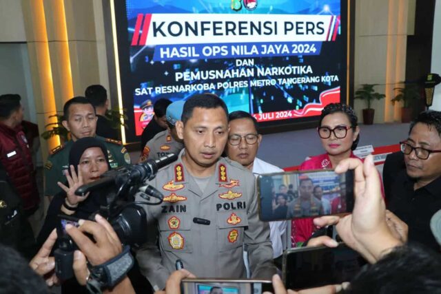 Polrestro Tangerang Kota Musnahkan 3,89 Kg Sabu, Ribuan Pil Exstasi dan Obat Berbahaya Jenis G