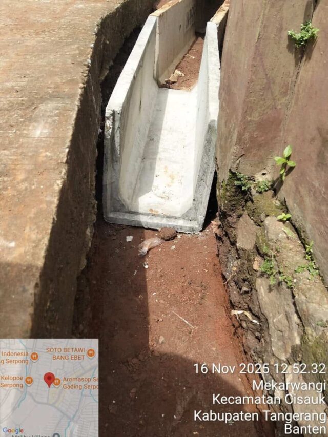 Pekerjaan Proyek U-Ditch di Kampung Rawa Buaya Camat Pagedangan: “Siap, Saya Sudah Perintahkan Pengawas”