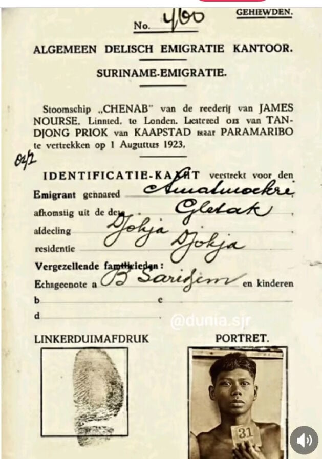 Jejak Eksodus Orang Jawa Ke Suriname di Masa Kolonial