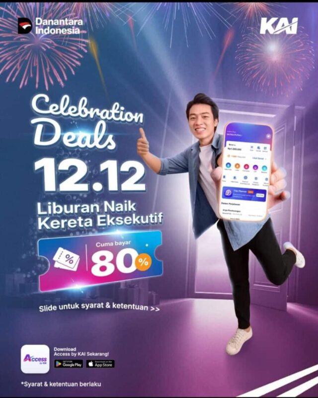 KAI Tawarkan Celebration Deals 12.12, Tarif Kereta Eksekutif Hanya 80 Persen
