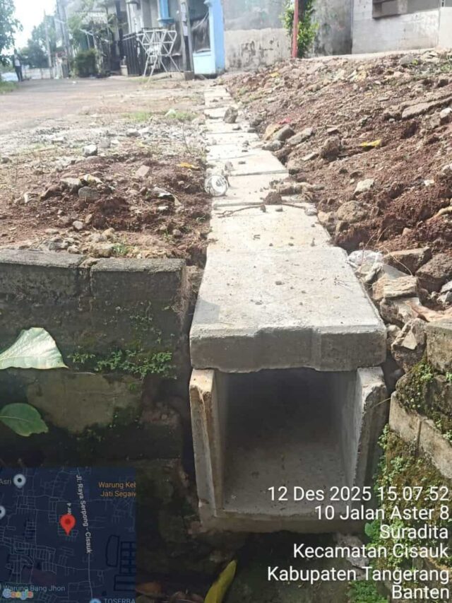 Pemeliharaan Saluran Air U-ditch di Griya Asri Serpong Diduga Asal Jadi