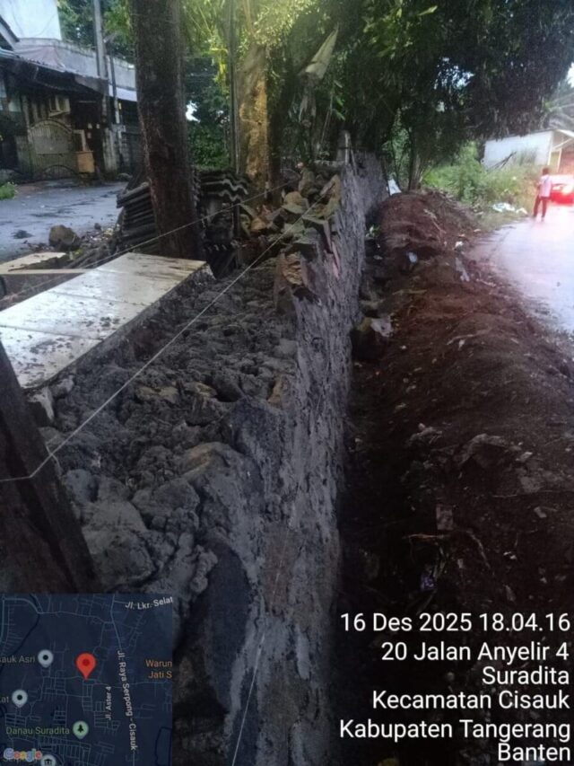 ‎Diduga Tak Sesuai Spesifikasi, Proyek Turap di  Suradita Disorot Publik