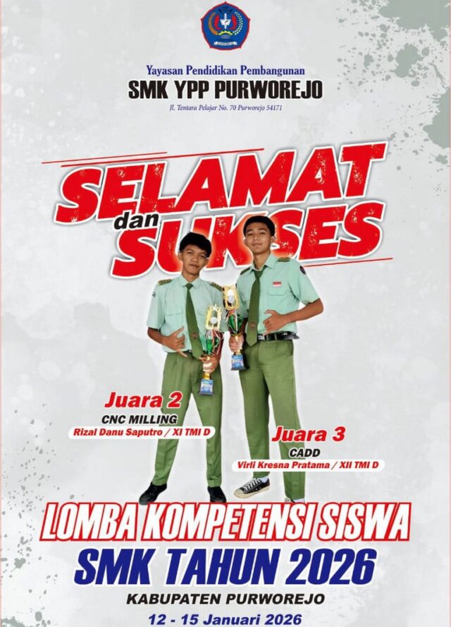Siswa SMK YPP Purworejo Borong Juara LKS SMK Kabupaten Purworejo 2026