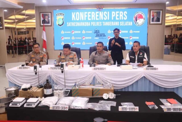Polres Tangsel Berhasil Ungkap Peredaran Narkotika  Jenis Sabu, Ekstasi, dan Sintetis, 5 Tersangka Diciduk 