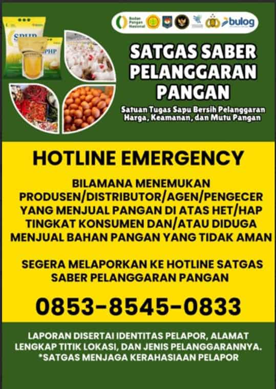 Satgas Saber Aktifkan Hotline Aduan Jelang HBKN 2026, Catat Nomernya Disini?