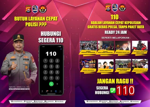 Polda Banten Ajak Masyarakat Manfaatkan Layanan Call Center 110 dan Super App Polri untuk Pelaporan Mudah dan Cepat